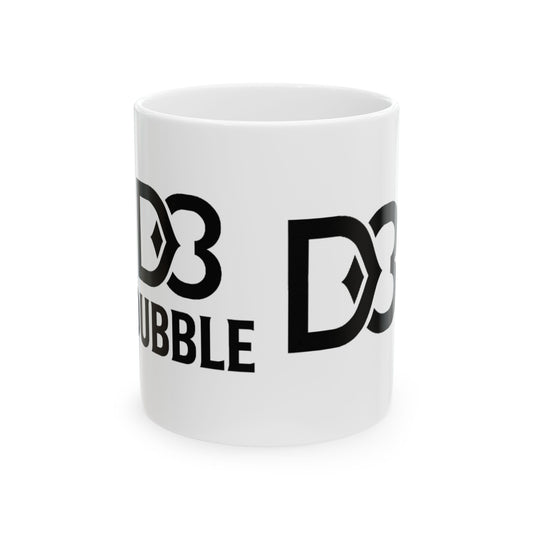 D3 DUBBLE Ceramic Mug - Fun Coffee Cup for Daily Sips
